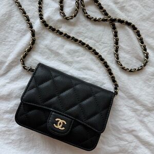 CHANEL Black Quilted Crossbody Bag